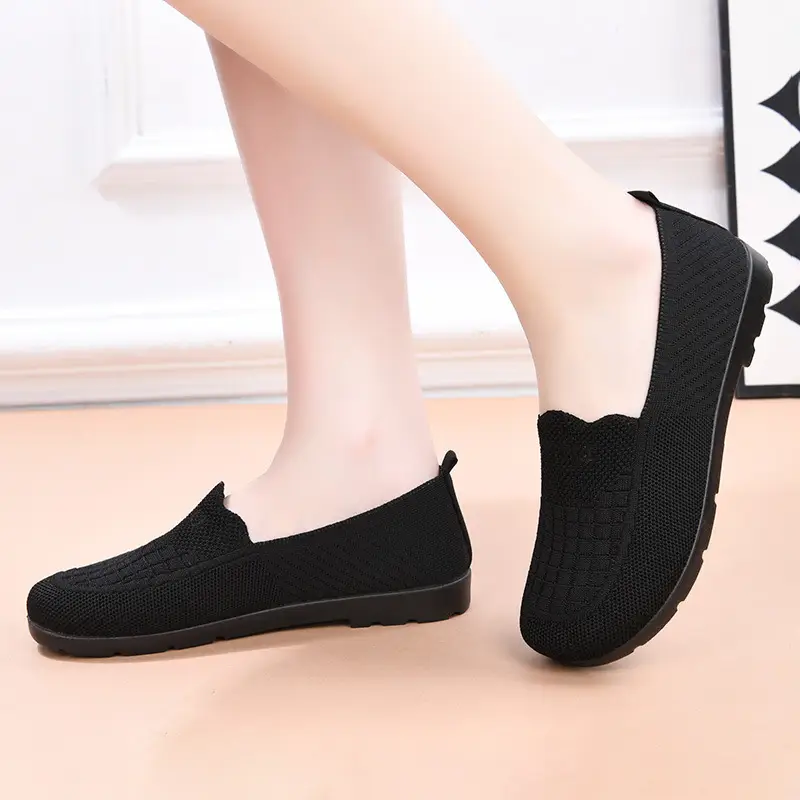 Spring and Summer Old Beijing Cloth Shoes Women's Mesh Shoes Breathable Mesh Shoes for Middle-aged and Elderly Moms Shoes Shallow Mouth Flat Shoes Non-slip Soft Sole - Image 5