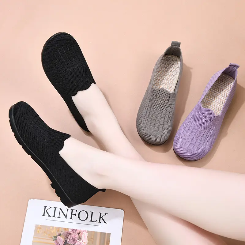 Spring and Summer Old Beijing Cloth Shoes Women's Mesh Shoes Breathable Mesh Shoes for Middle-aged and Elderly Moms Shoes Shallow Mouth Flat Shoes Non-slip Soft Sole - Image 6