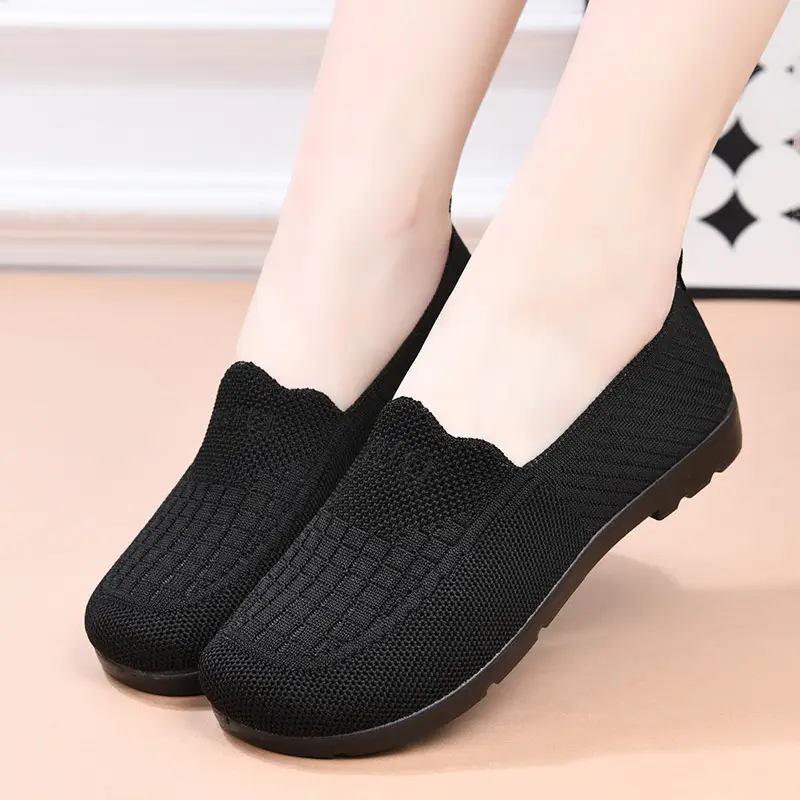 Spring and Summer Old Beijing Cloth Shoes Women's Mesh Shoes Breathable Mesh Shoes for Middle-aged and Elderly Moms Shoes Shallow Mouth Flat Shoes Non-slip Soft Sole - Image 7
