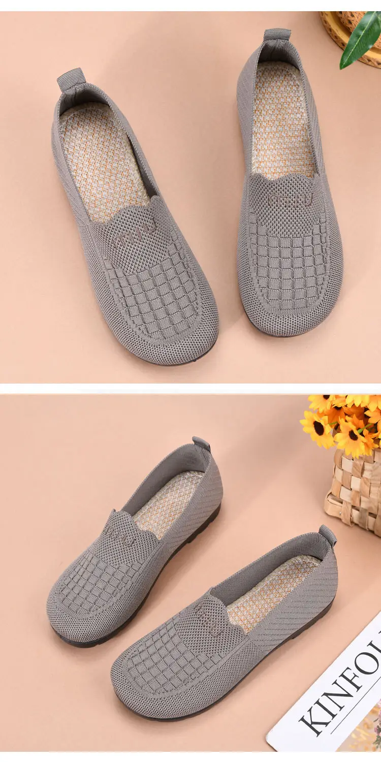Spring and Summer Old Beijing Cloth Shoes Women's Mesh Shoes Breathable Mesh Shoes for Middle-aged and Elderly Moms Shoes Shallow Mouth Flat Shoes Non-slip Soft Sole — feature 12