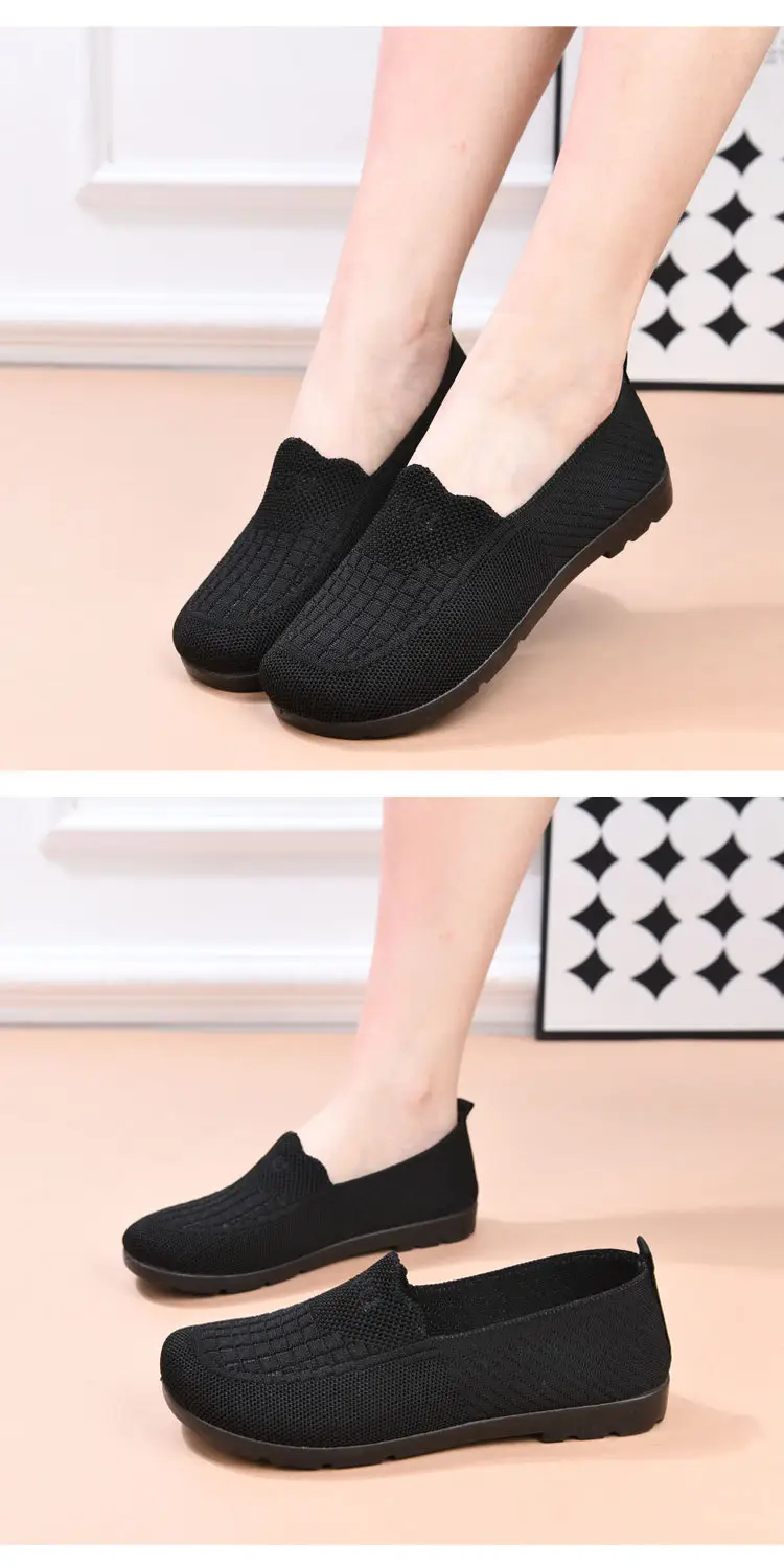 Spring and Summer Old Beijing Cloth Shoes Women's Mesh Shoes Breathable Mesh Shoes for Middle-aged and Elderly Moms Shoes Shallow Mouth Flat Shoes Non-slip Soft Sole — feature 13