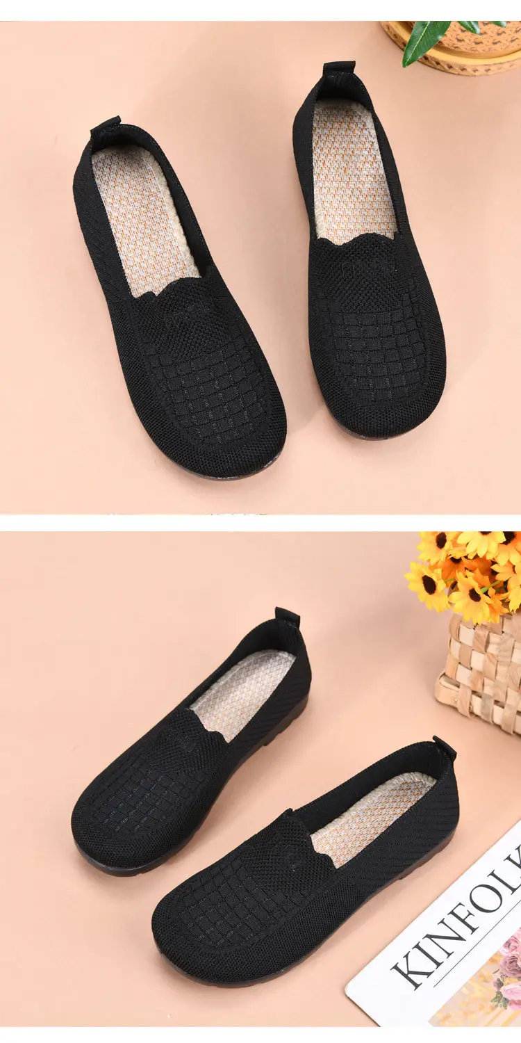 Spring and Summer Old Beijing Cloth Shoes Women's Mesh Shoes Breathable Mesh Shoes for Middle-aged and Elderly Moms Shoes Shallow Mouth Flat Shoes Non-slip Soft Sole — feature 15