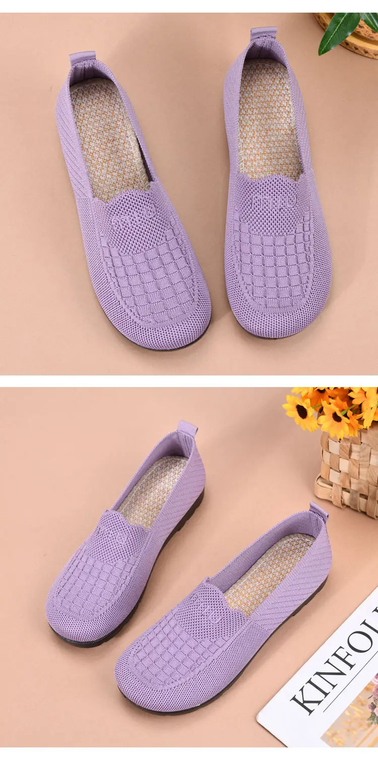 Spring and Summer Old Beijing Cloth Shoes Women's Mesh Shoes Breathable Mesh Shoes for Middle-aged and Elderly Moms Shoes Shallow Mouth Flat Shoes Non-slip Soft Sole — feature 9