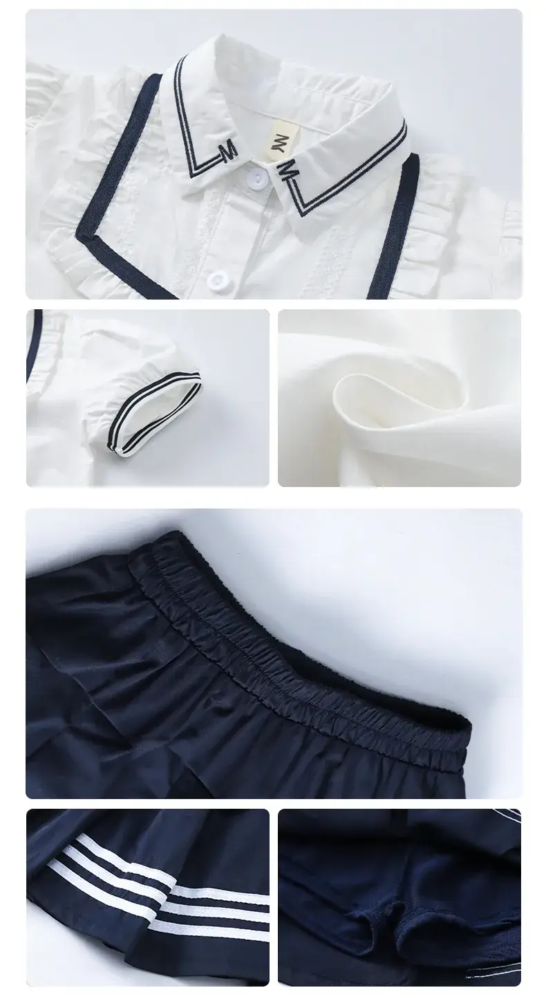 Kids School Uniform Set British Style Boys Girls Summer Class — feature 4