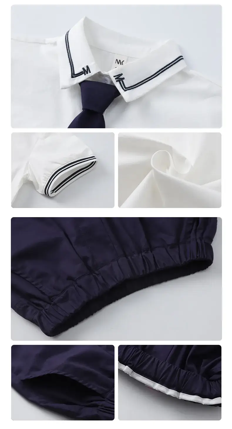 Kids School Uniform Set British Style Boys Girls Summer Class — feature 5