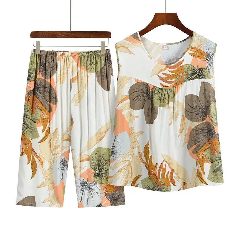 2023 New Summer Printed Sleeveless Suit for Women - Image 2