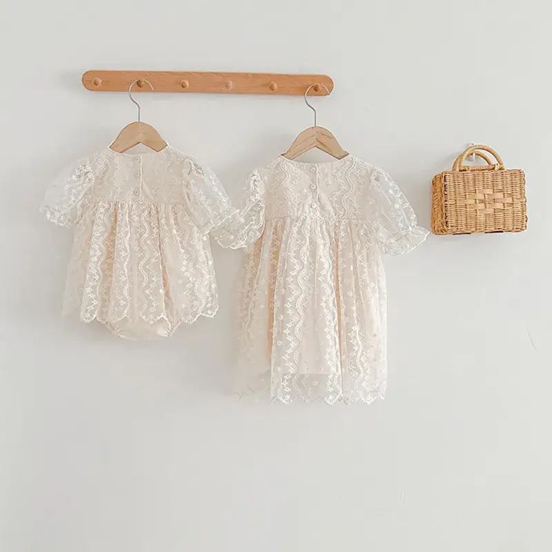 Summer Lace Short Sleeves Infant Girl Harem Set - Image 4