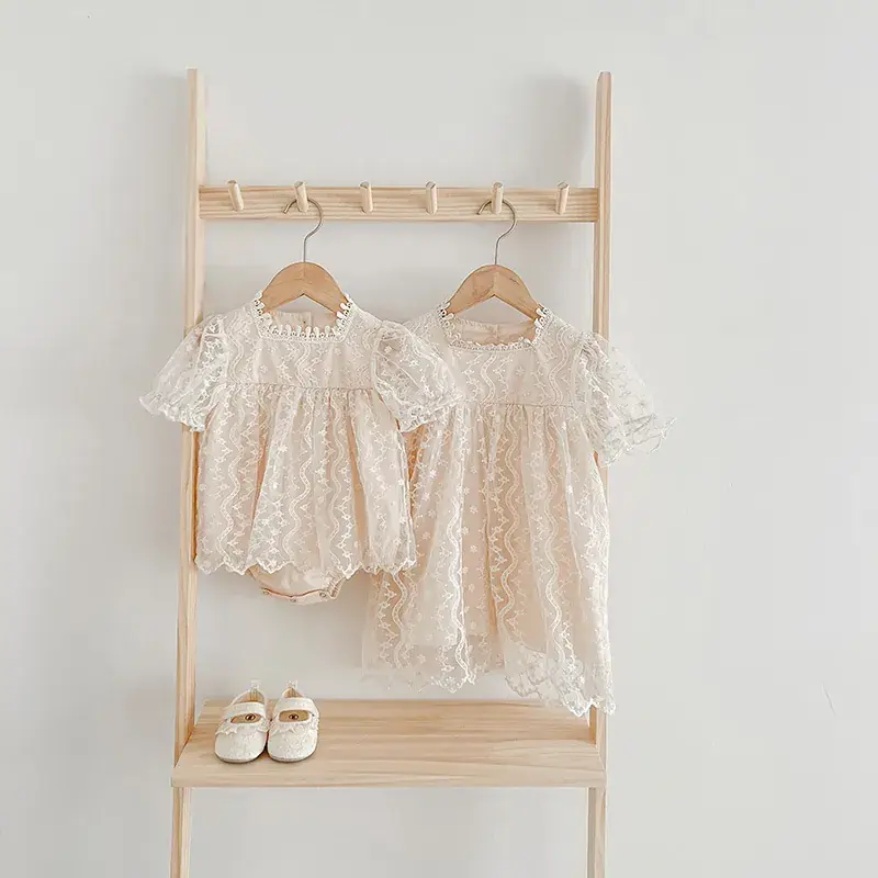 Summer Lace Short Sleeves Infant Girl Harem Set - Image 5