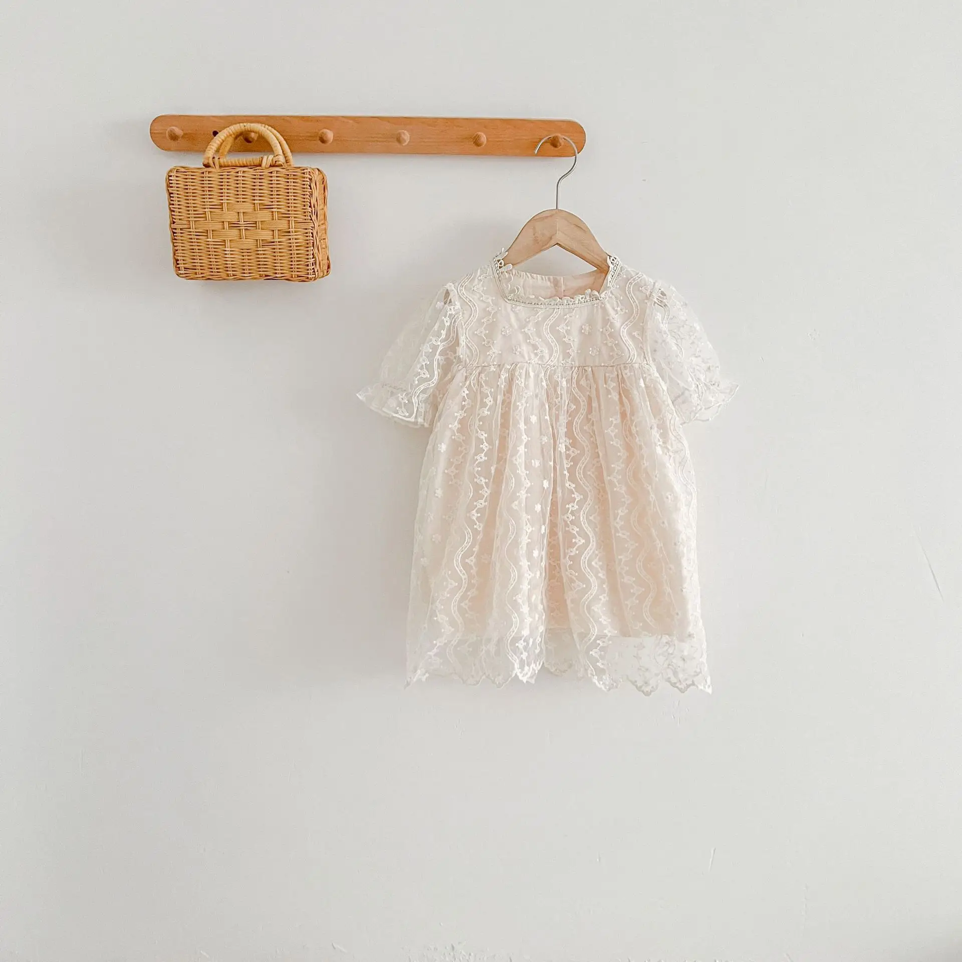 Summer Lace Short Sleeves Infant Girl Harem Set — feature 10