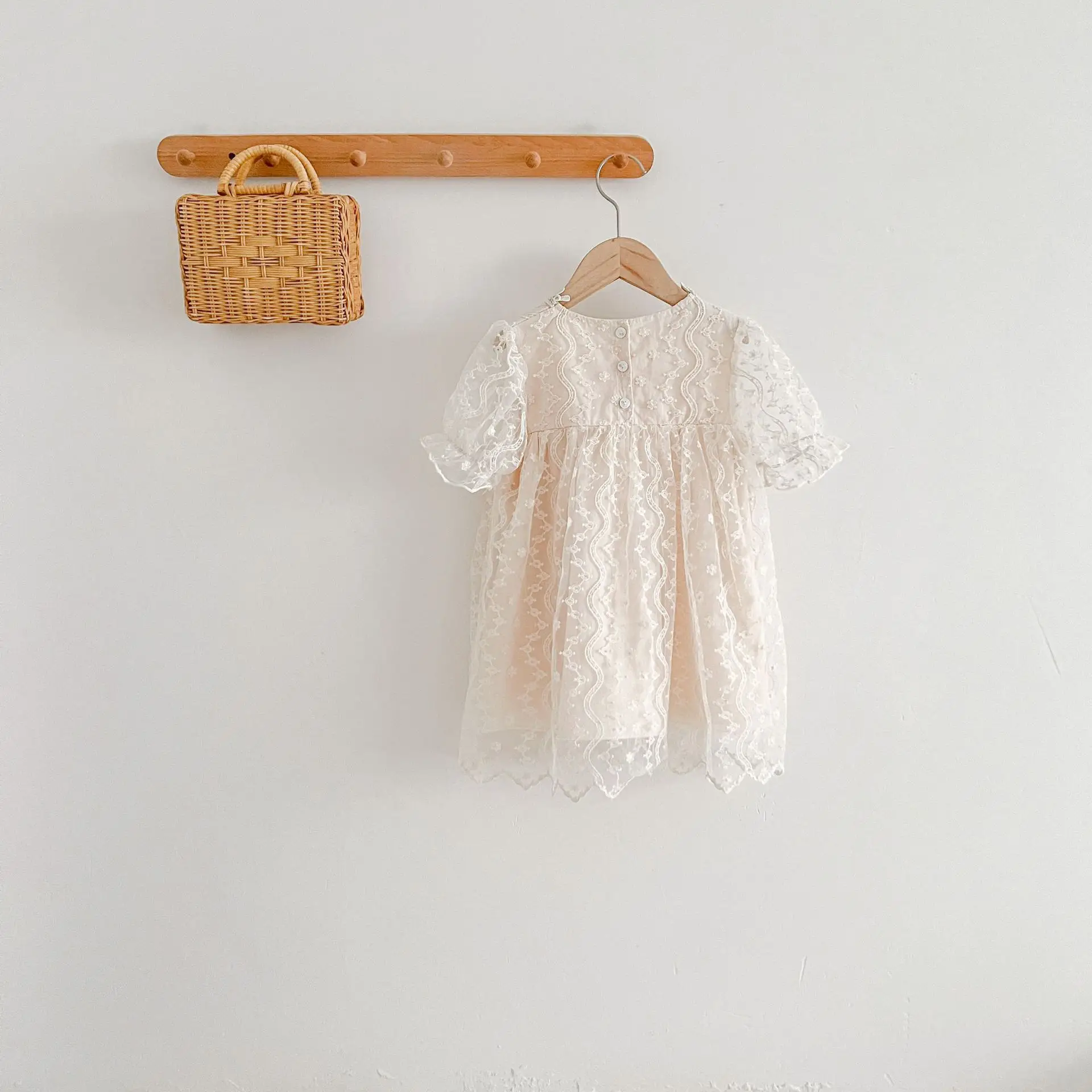 Summer Lace Short Sleeves Infant Girl Harem Set — feature 11