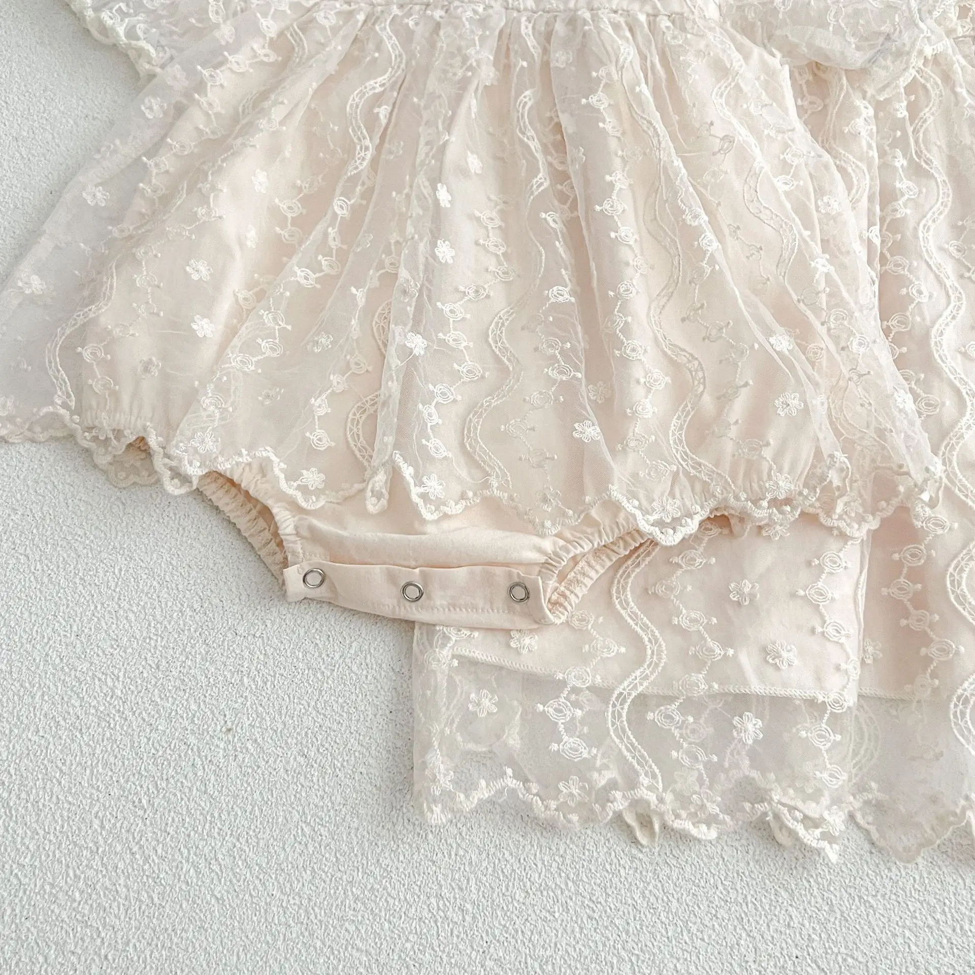Summer Lace Short Sleeves Infant Girl Harem Set — feature 18