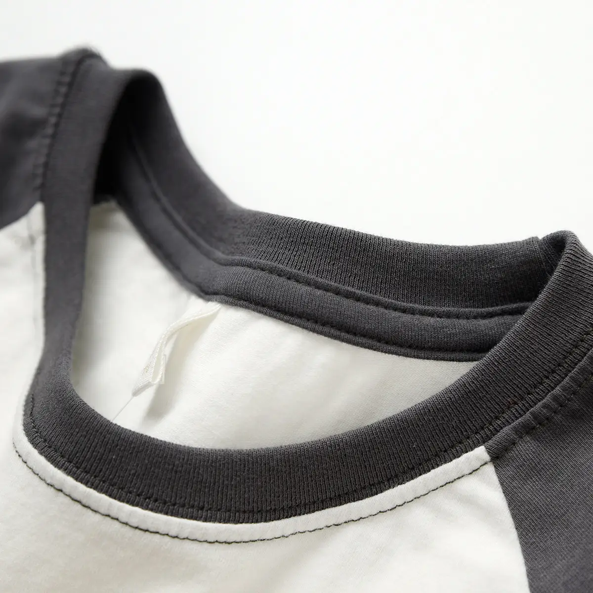 Children Raglan Long Sleeve T-Shirt White Black Large