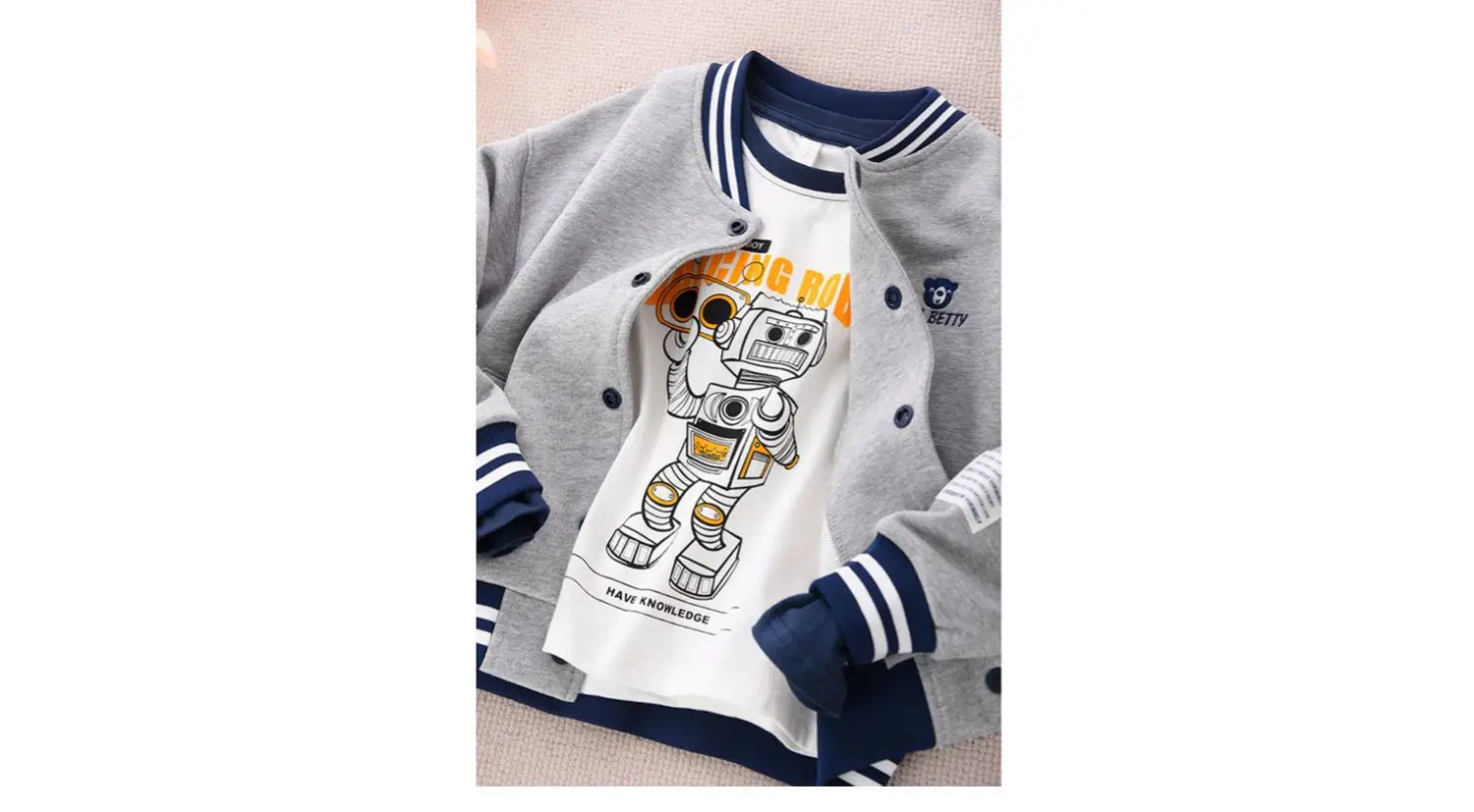 Children Raglan Long Sleeve T-Shirt White Black Large — feature 2
