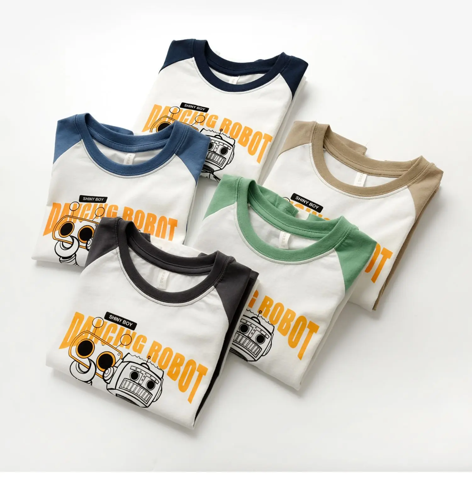 Children Raglan Long Sleeve T-Shirt White Black Large — feature 8
