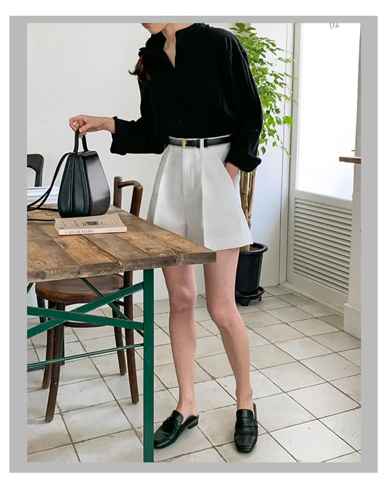 Women's Black Leather Belt with Gold Buckle — feature 12