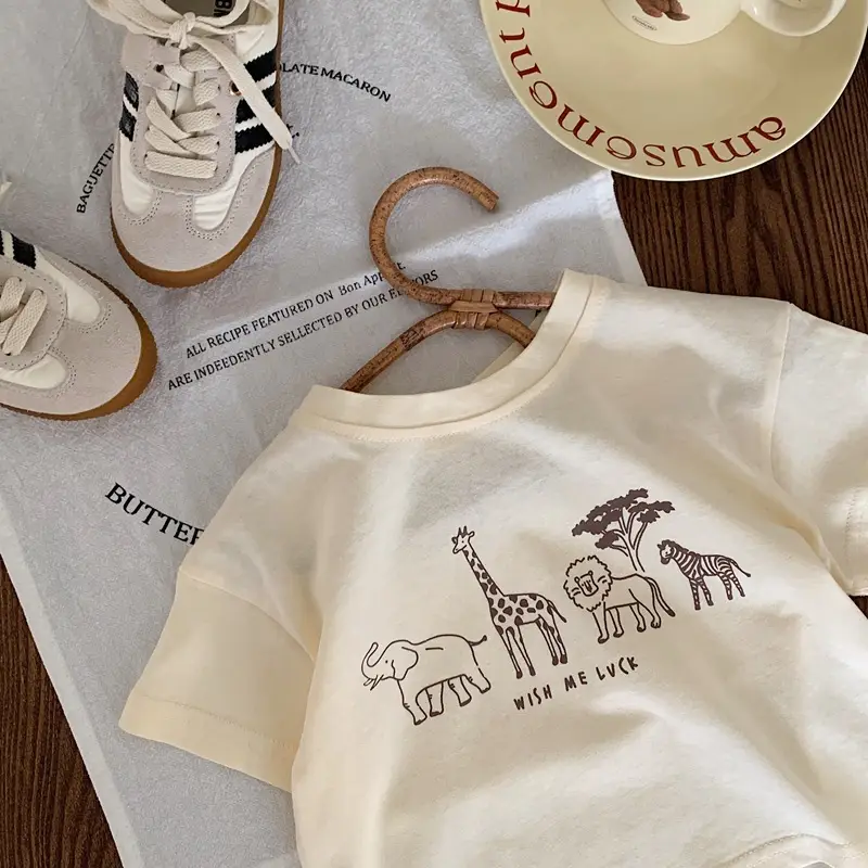 Kids Cartoon T-Shirt White 2025 Summer - Image 3