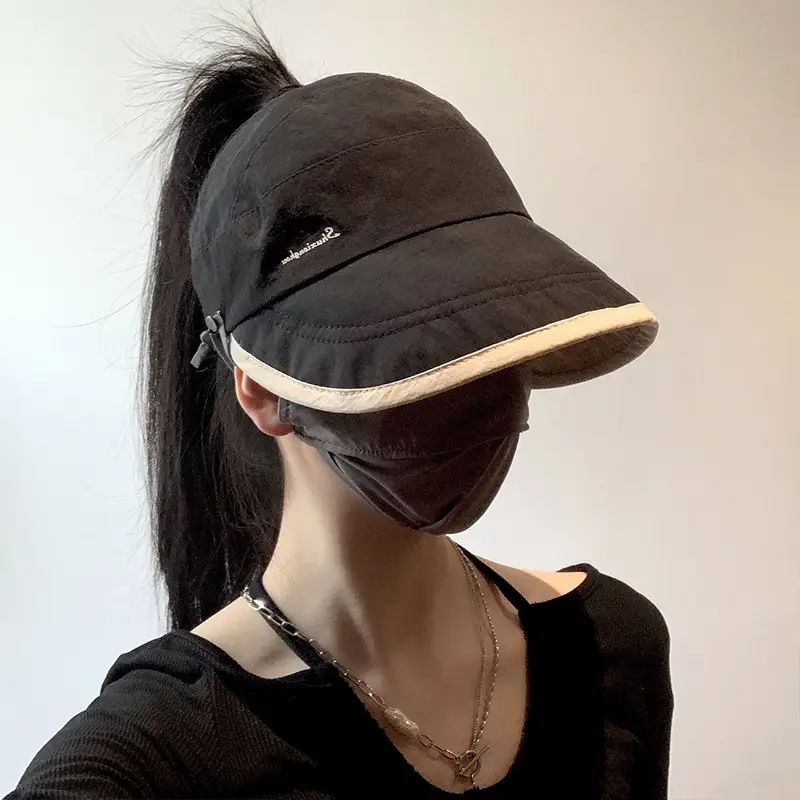 Women Duck Tongue Sunshade Red Beige - Image 9