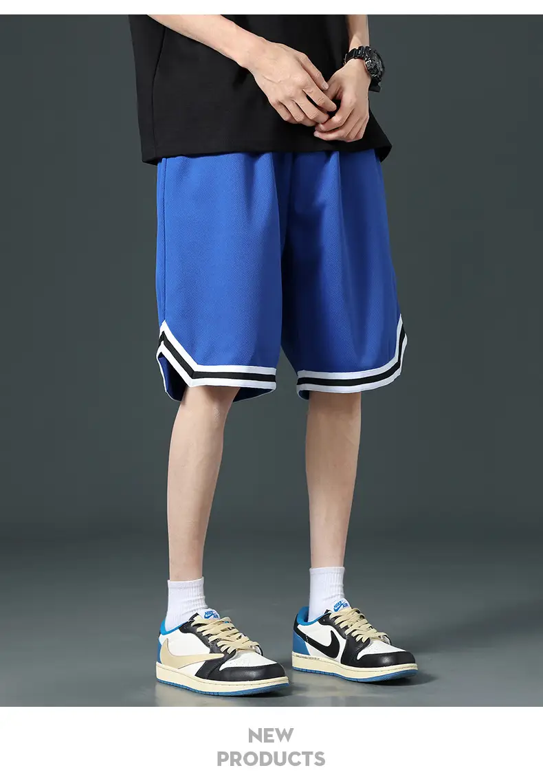 Men's Black Basketball Shorts with White Trim — feature 22