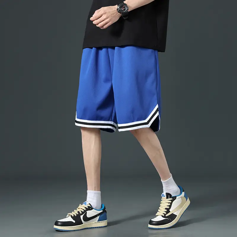 Men's Black Basketball Shorts with White Trim - Image 4