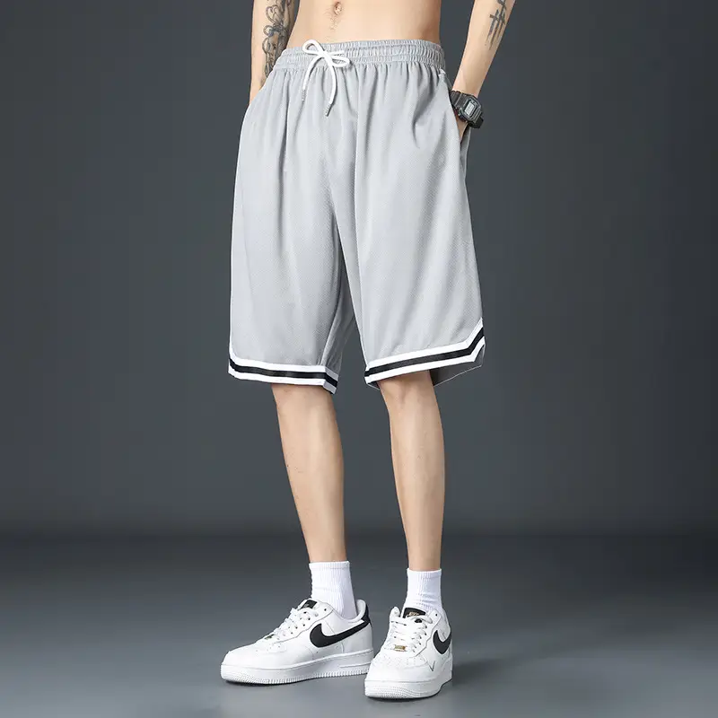 Men's Black Basketball Shorts with White Trim - Image 5