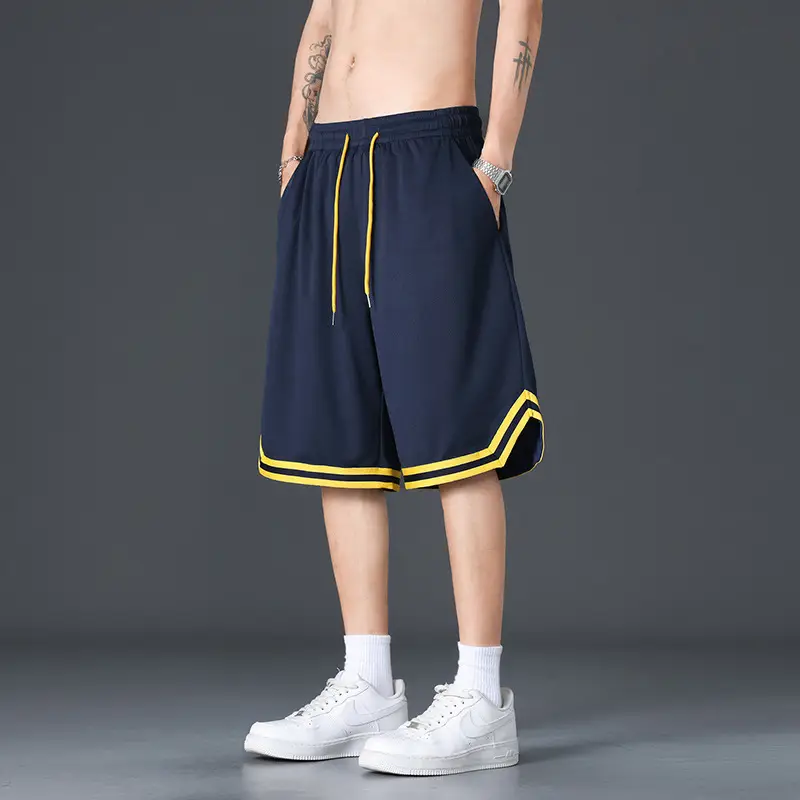 Men's Black Basketball Shorts with White Trim - Image 7