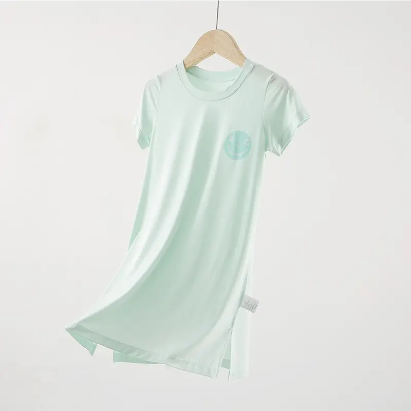Strict Selection of Girls' Nightgown 60 Modal Summer Children's Treasure Short-sleeved Home Clothes Princess Style Children's Pajamas