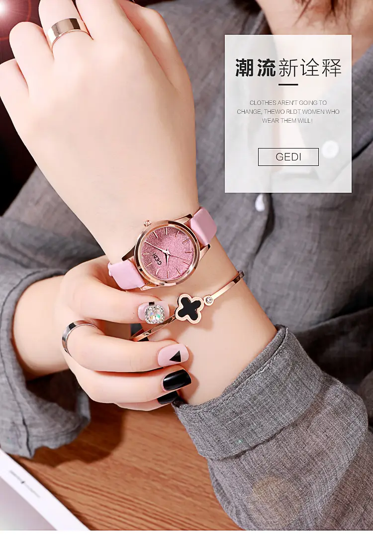 Goldie Women's Pink Glitter Quartz Watch with Rose Gold Band — feature 2