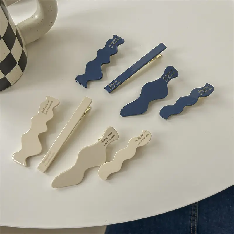 Blue & White Duckbill Hair Clip for Women