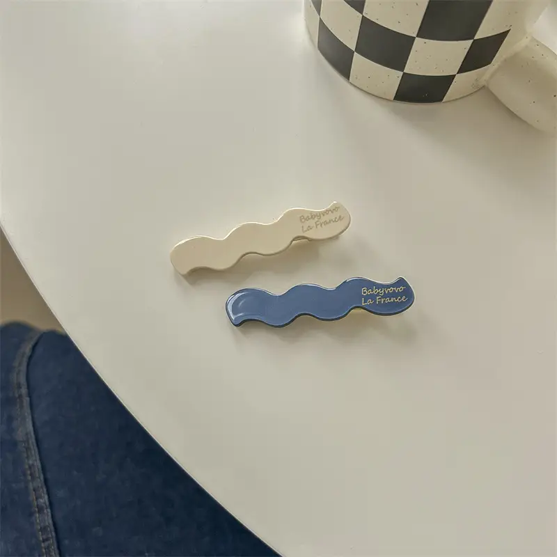 Blue & White Duckbill Hair Clip for Women