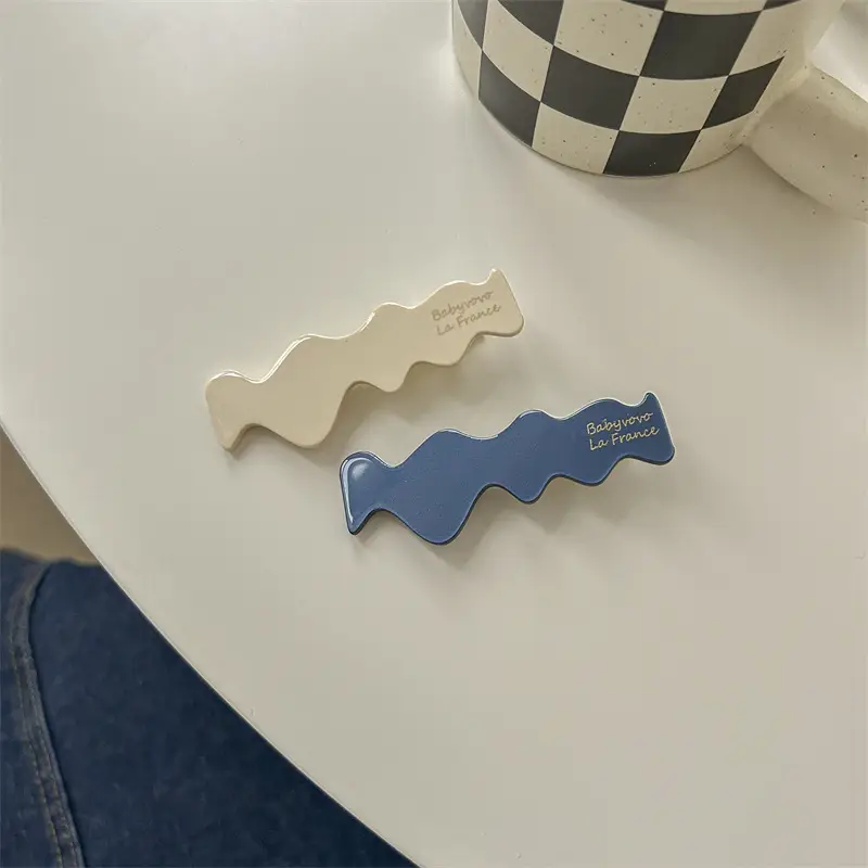 Blue & White Duckbill Hair Clip for Women