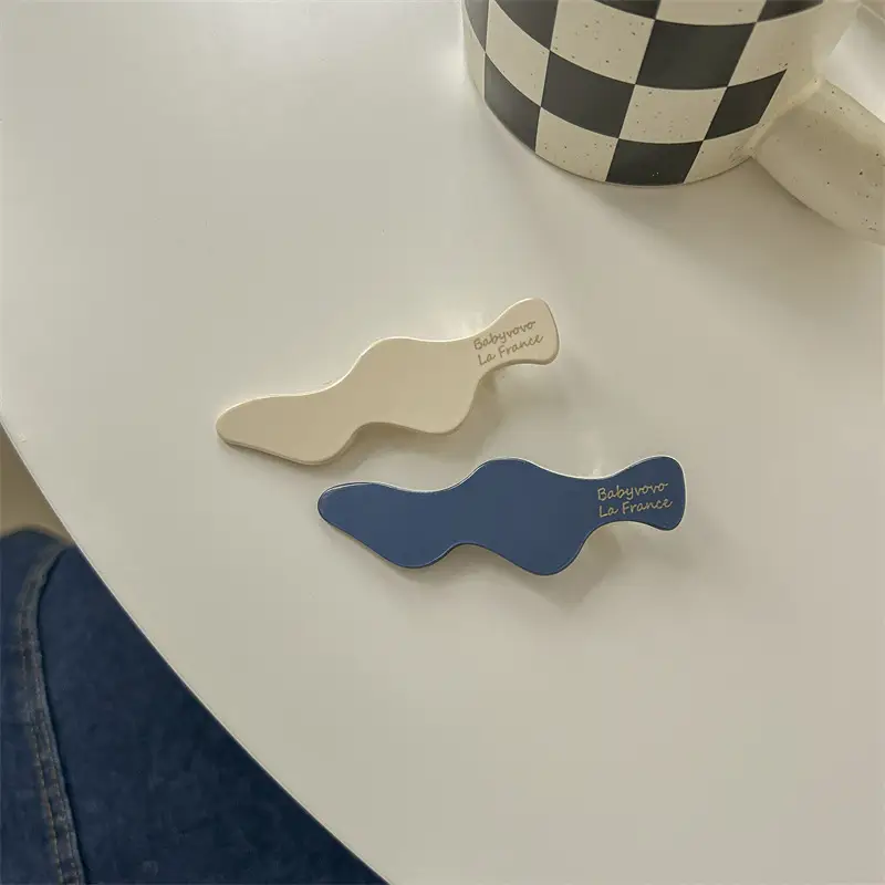 Blue & White Duckbill Hair Clip for Women