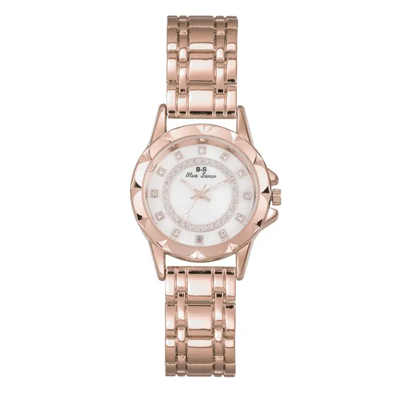 Ladies Rose Gold Rhinestone Quartz Watch - Image 3