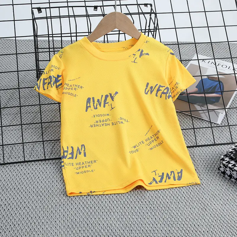 Yellow Printed Kids T-Shirt Summer Wear - Image 17