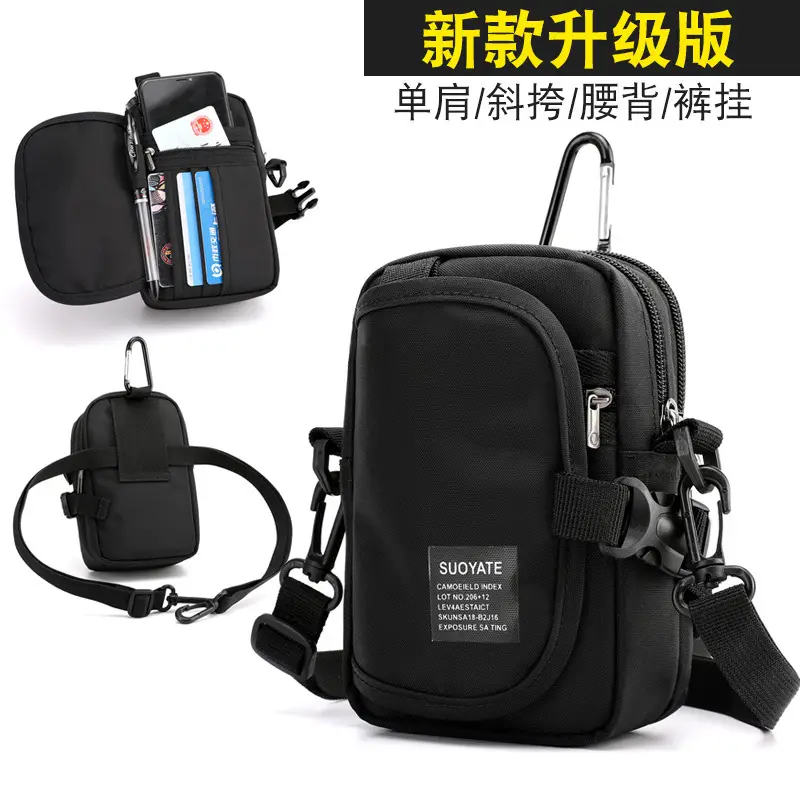 Men's Oxford Cloth Shoulder Bag Black Multifunctional - Image 6