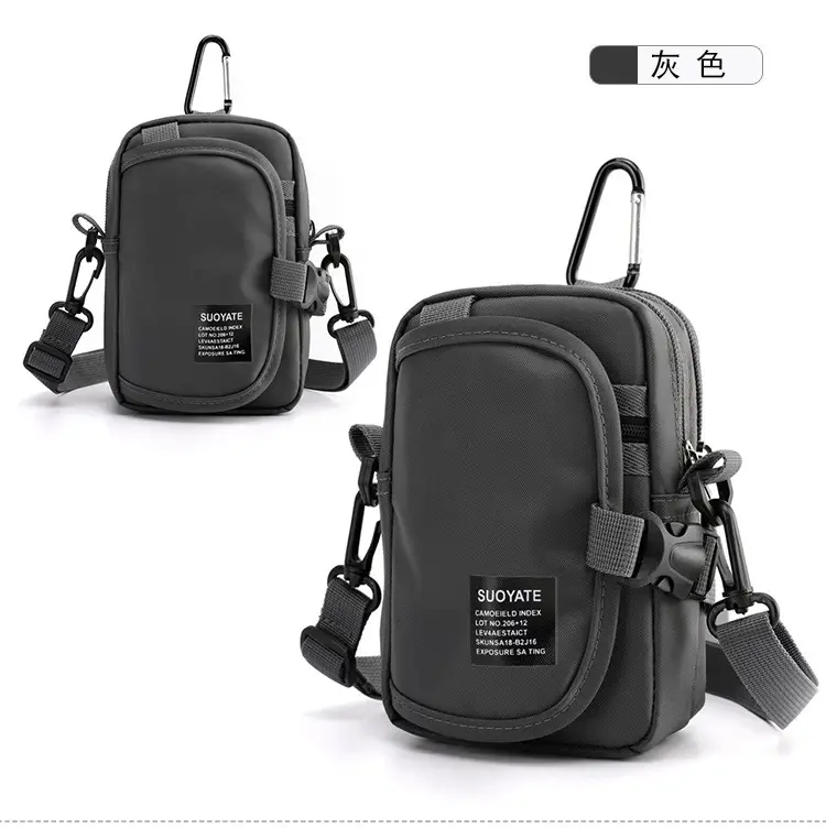 Men's Oxford Cloth Shoulder Bag Black Multifunctional — feature 12