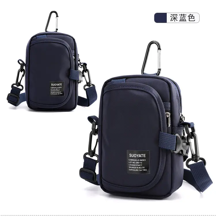 Men's Oxford Cloth Shoulder Bag Black Multifunctional — feature 14