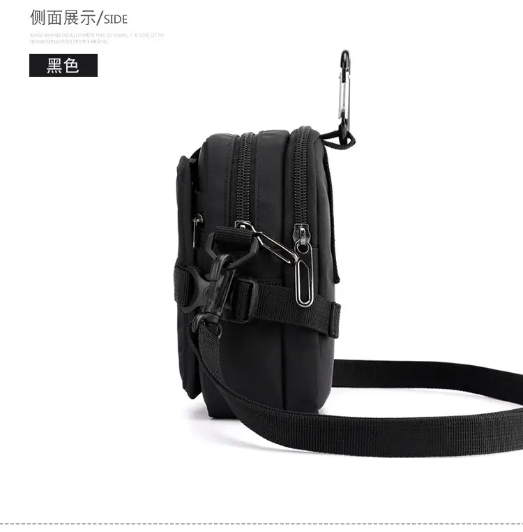 Men's Oxford Cloth Shoulder Bag Black Multifunctional — feature 17
