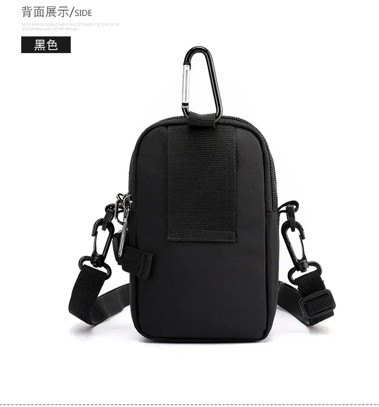 Men's Oxford Cloth Shoulder Bag Black Multifunctional — feature 18