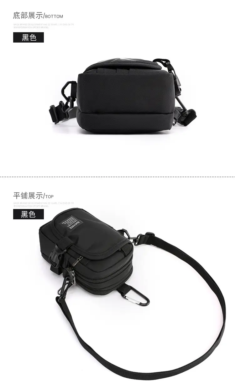 Men's Oxford Cloth Shoulder Bag Black Multifunctional — feature 19
