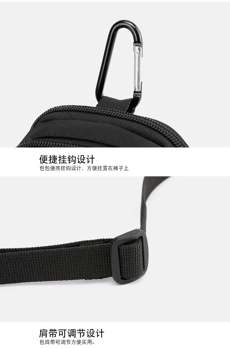 Men's Oxford Cloth Shoulder Bag Black Multifunctional — feature 21