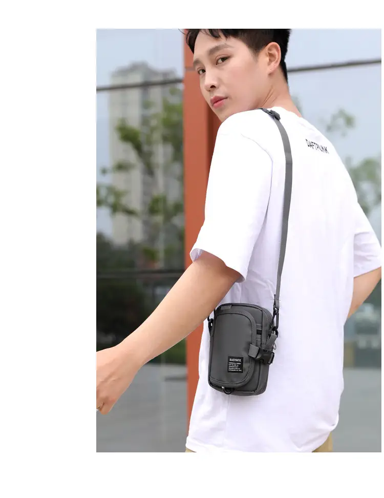 Men's Oxford Cloth Shoulder Bag Black Multifunctional — feature 29