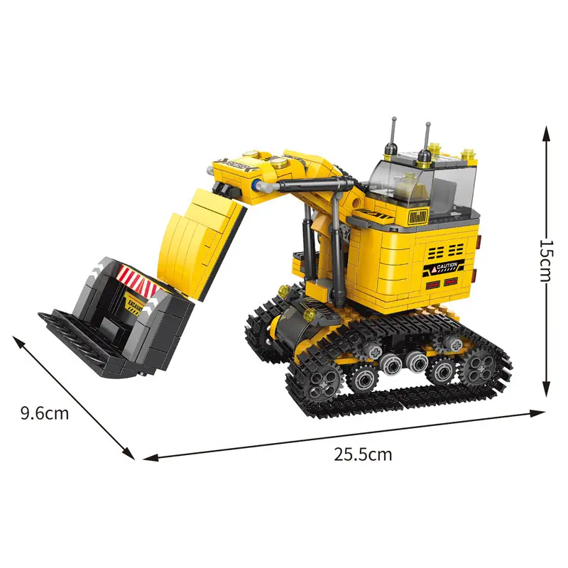 Compatible with Lego small particle building blocks six-in-one engineering vehicle excavator children Boy assembled model toys wholesale