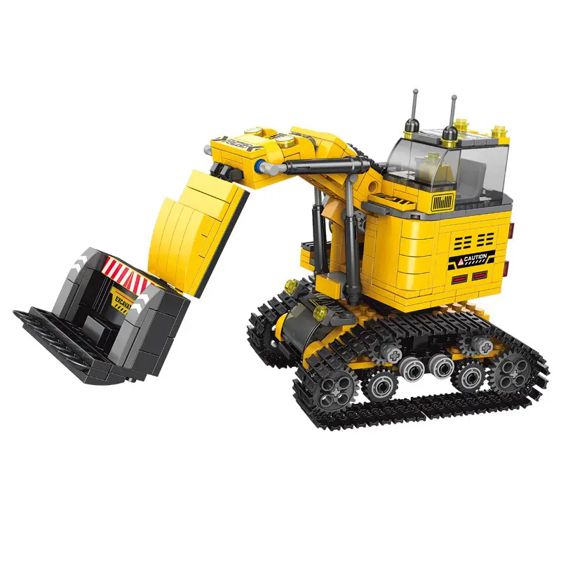 Compatible with Lego small particle building blocks six-in-one engineering vehicle excavator children Boy assembled model toys wholesale