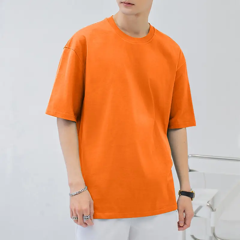 New Summer Pure Cotton Men T-Shirt Loose Fit Breathable - Image 7