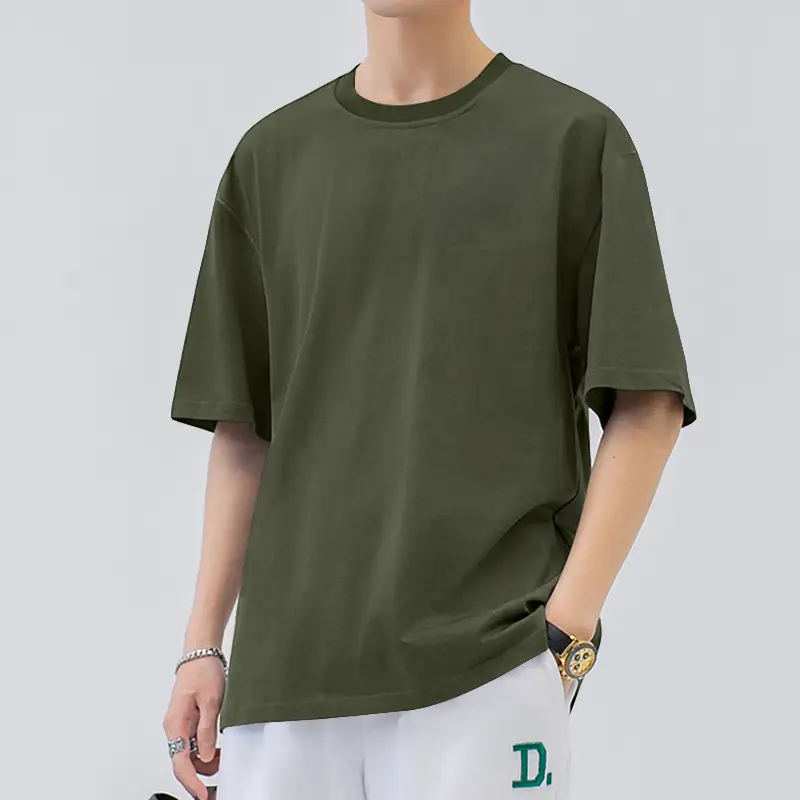 New Summer Pure Cotton Men T-Shirt Loose Fit Breathable - Image 8