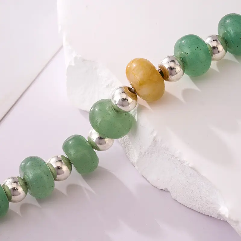 Aventurine Bracelet Pure Silver S925 Vintage Niche Women's Jewelry Dazzling Light Luxury Jade - Image 4