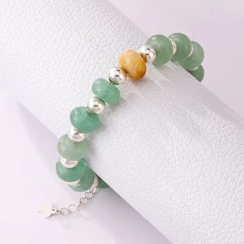 Aventurine Bracelet Pure Silver S925 Vintage Niche Women's Jewelry Dazzling Light Luxury Jade - Image 5