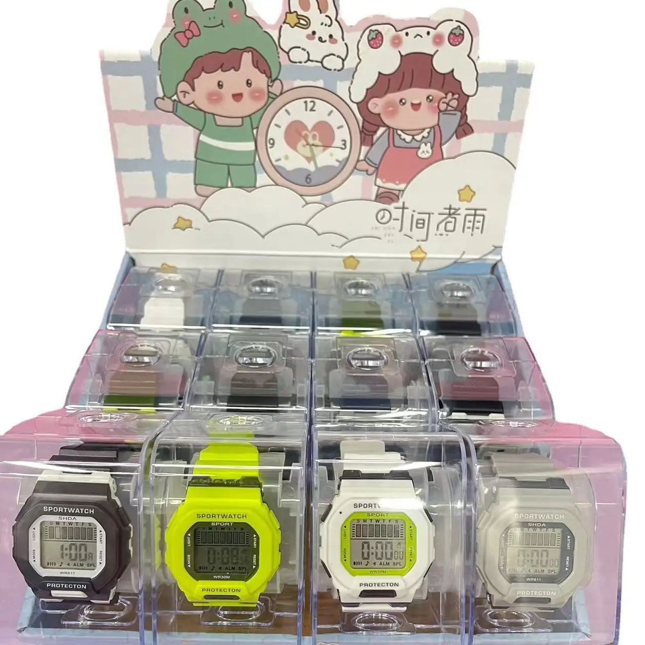 Women's Time Rain Electronic Watch with Chain Strap & Badge - Image 6