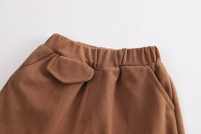 Brown Striped Cotton Shorts Suit for Boys Summer — feature 13
