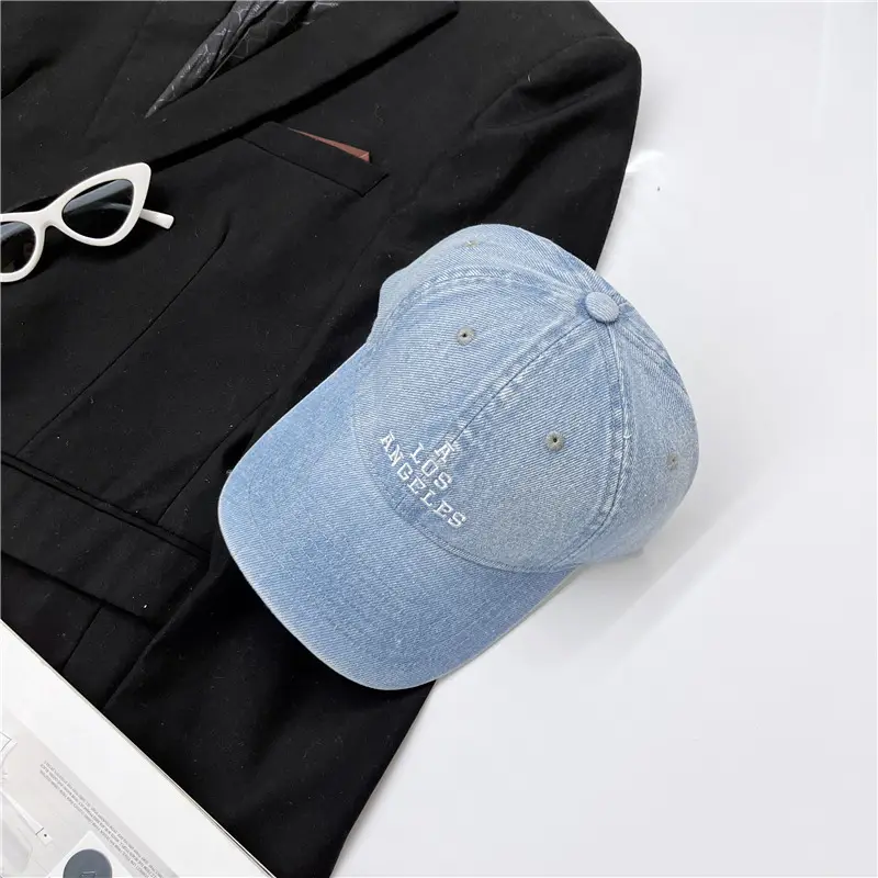 Washed Grey Cowboy Cap with English Letter Embroidery - Image 13